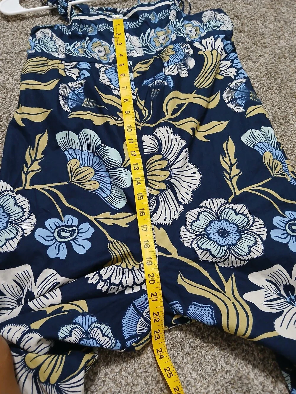 Free People Navy Floral Wide-Leg‎ Smocked Jumpsuit